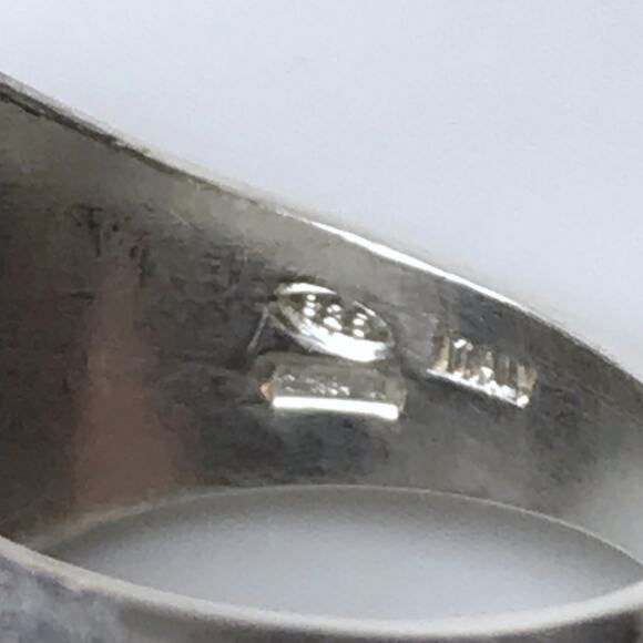 Maison Margiela Large Solid Silver Brushed Matte Numbers Logo Signet Ring - Picture 4 of 6